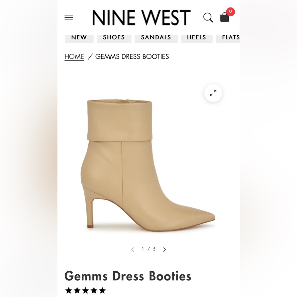 Nine West Cream Color 7.5 - like new, only wore once